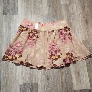 GAP Floral Skater Skirt in Pink and Tan